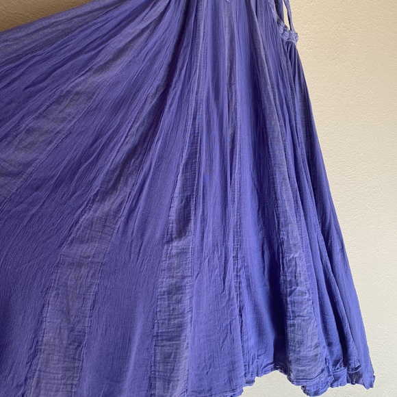 Free people purple cutout mini dress small sundress lined 100% cotton - Picture 7 of 7